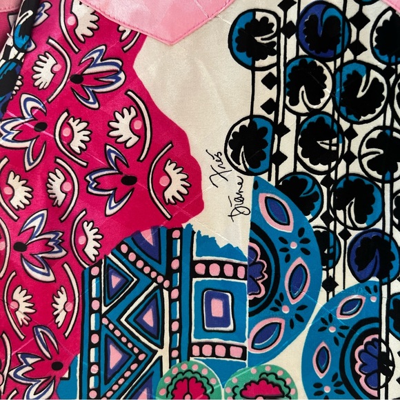 Vintage 80’s Diane Freis Georgette Colorful Abstract Pattern Drop Waist Dress OS - Picture 6 of 16